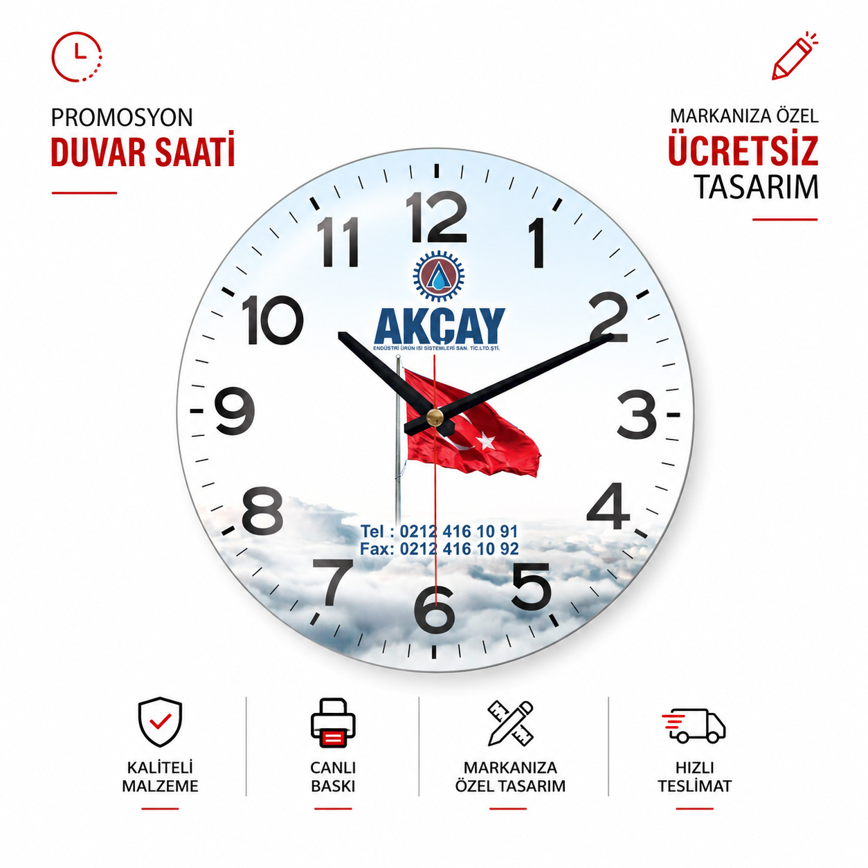Toptan Revello 302 – Bombeli Cam Saat – 30 cm