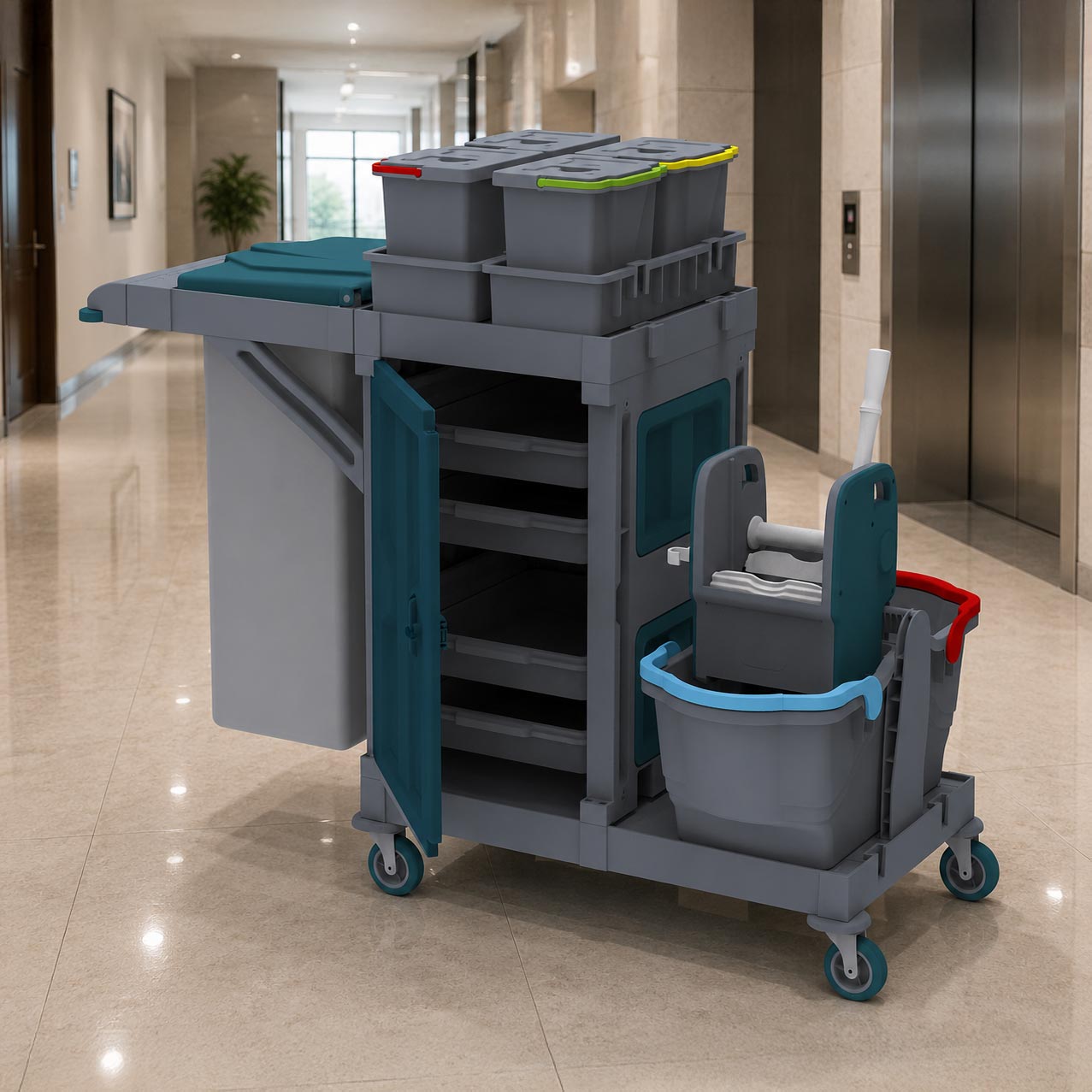 Toptan Alfacart Temizlik Arabaları: Alfacart Temizlik Arabası 152x76x123 (AC2112)