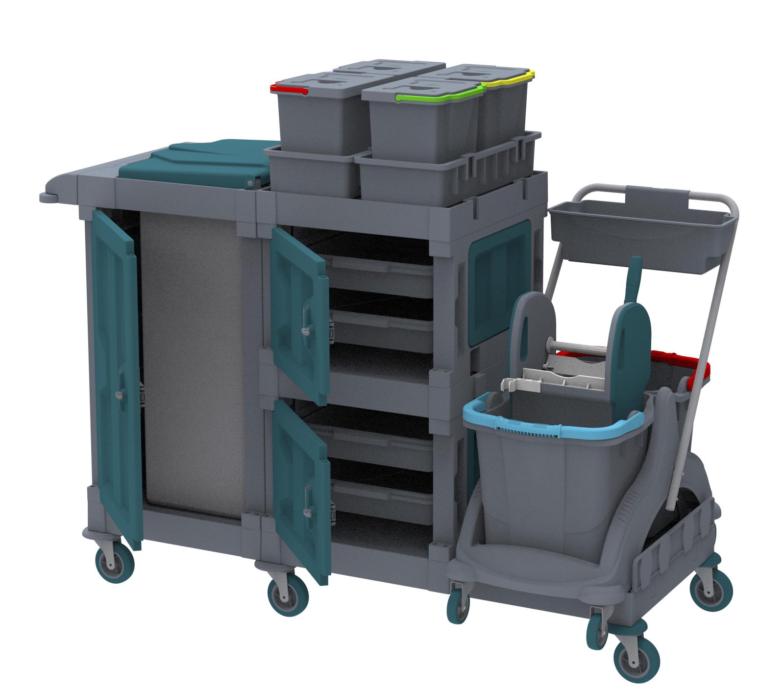 Toptan Alfacart Temizlik Arabaları: Alfacart Temizlik Arabası 152x78x123 (AC2186)