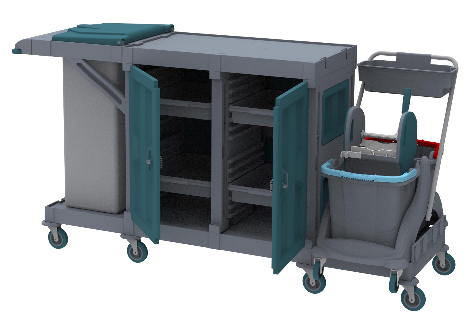 Toptan Alfacart Temizlik Arabaları: Alfacart Temizlik Arabası 195x78x103 (AC2194)