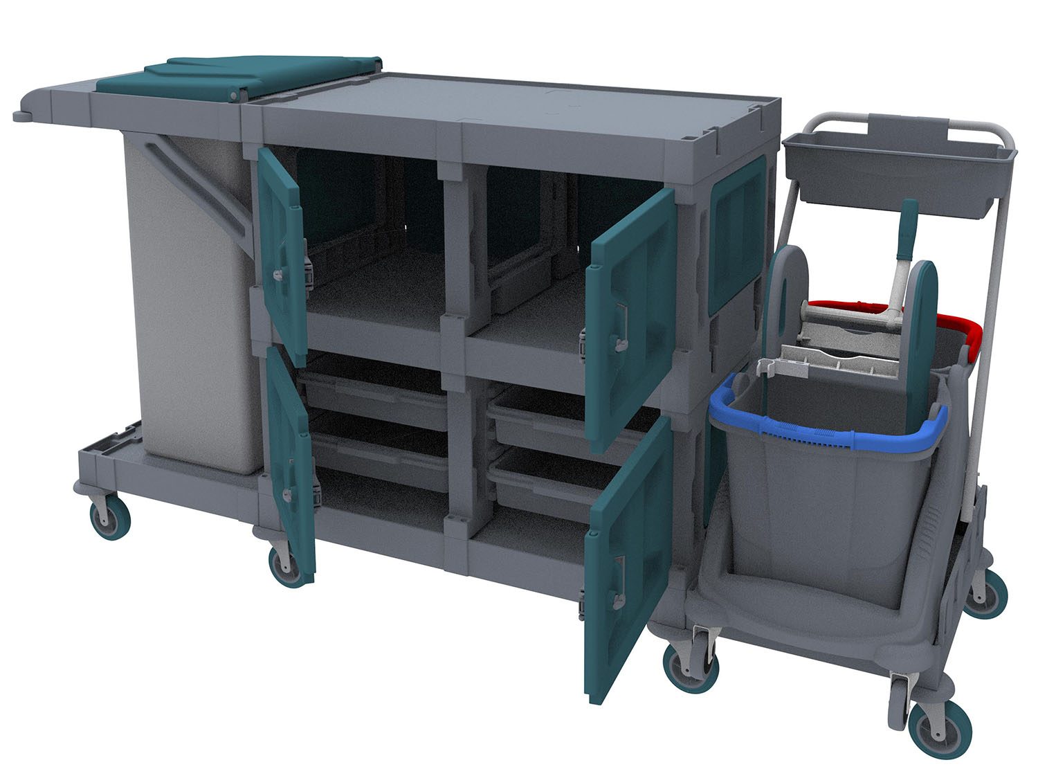 Toptan Alfacart Temizlik Arabaları: Alfacart Temizlik Arabası 195x78x103 (AC2198)
