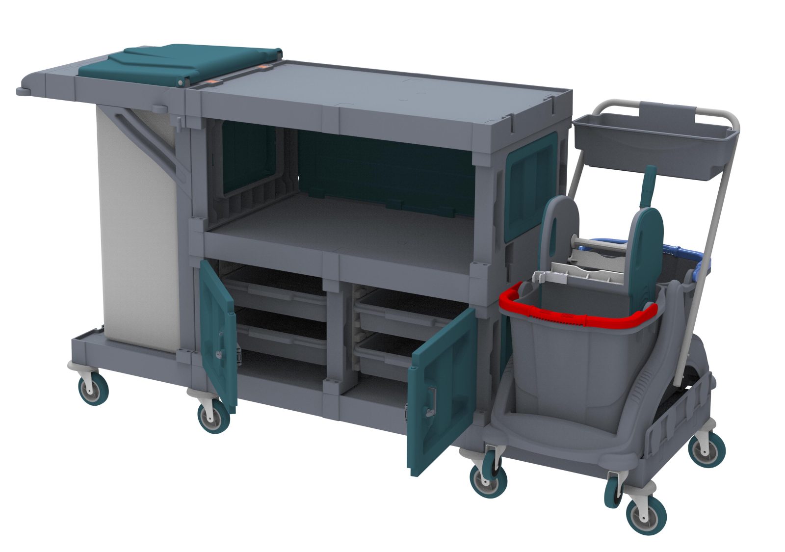 Toptan Alfacart Temizlik Arabaları: Alfacart Temizlik Arabası 195x78x103 (AC2202)