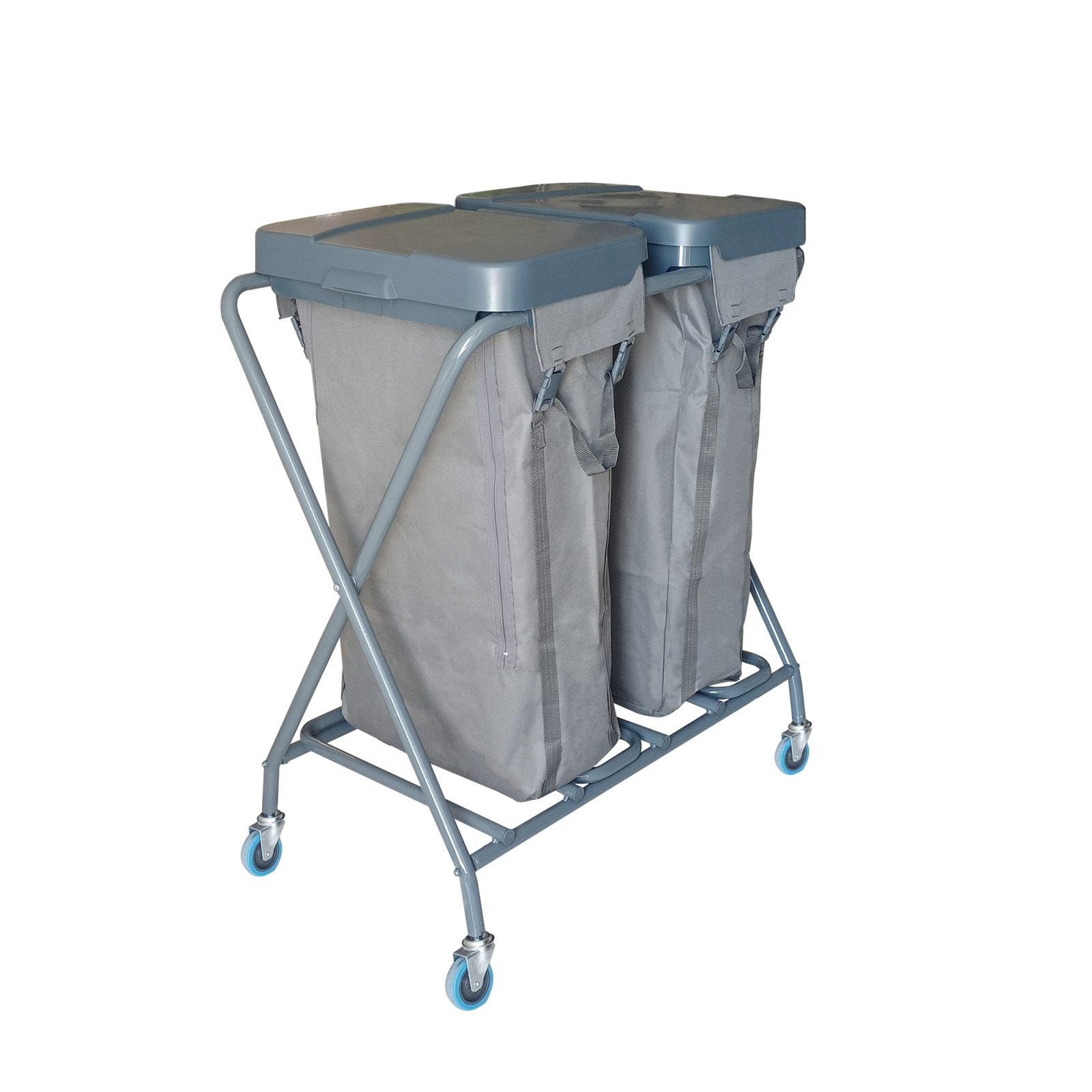 Toptan Çapraz Çöp & Çamaşır Toplama: Çapraz Çöp Çamaşır Toplama Arabası 2x100Lt Boyalı (ÇT265MB)