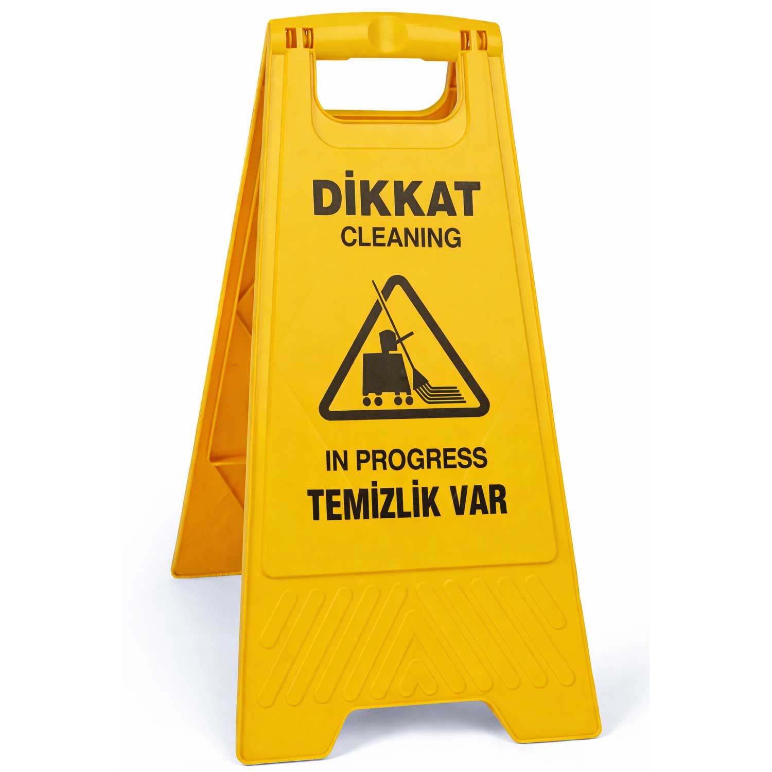 Toptan Uyarı Levha ve Dubaları: Temi̇zli̇k Var Levhasi 600 Gr - Türkçe + İngi̇li̇zce (KZ068)