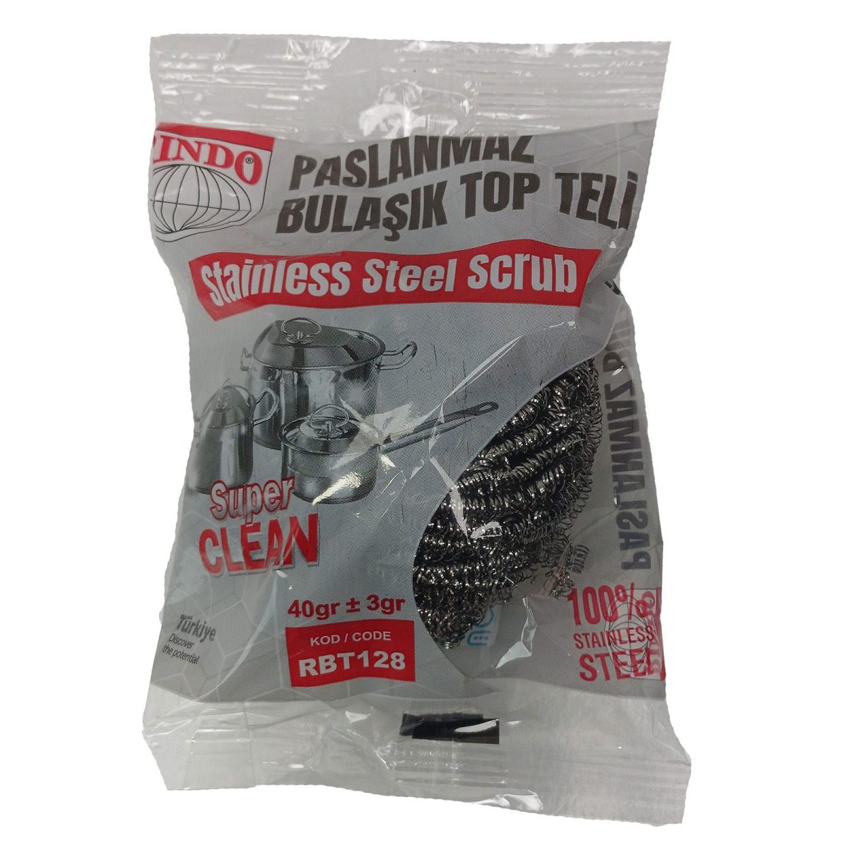 Toptan Top Teller: Rindo Bulaşık Ovma Teli 40 gr (RBT128)