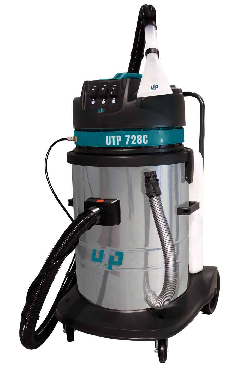 Toptan Sanayi Tipi Islak - Kuru Süpürücüler / Halı Yıkama Makineleri: Halı ve Koltuk Yıkama Makinesi Paslanmaz Gövde - 16+72 Lt (UTP728C)